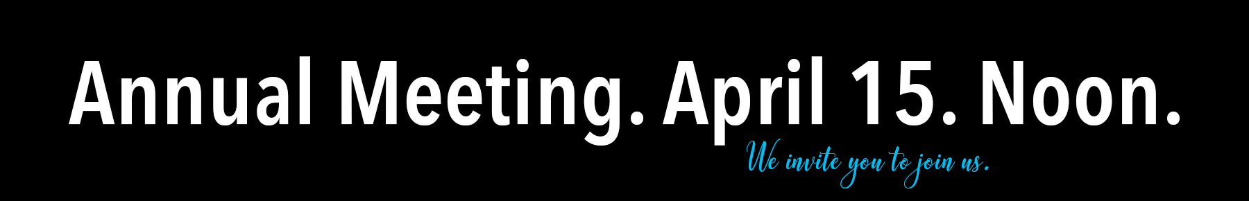 annual meeting announcement Annual Meeting April 15