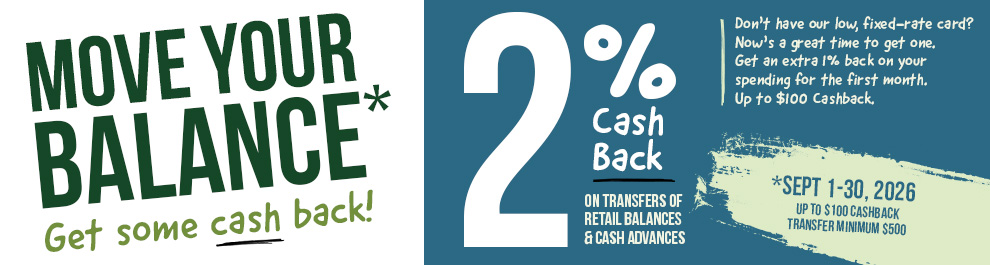 Get CashBack when you transfer your balances and cash advances of at least $500 (combined).