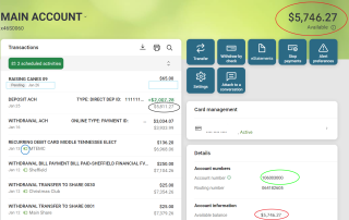 Available Balance vs Running Balance; if available balance includes pending items