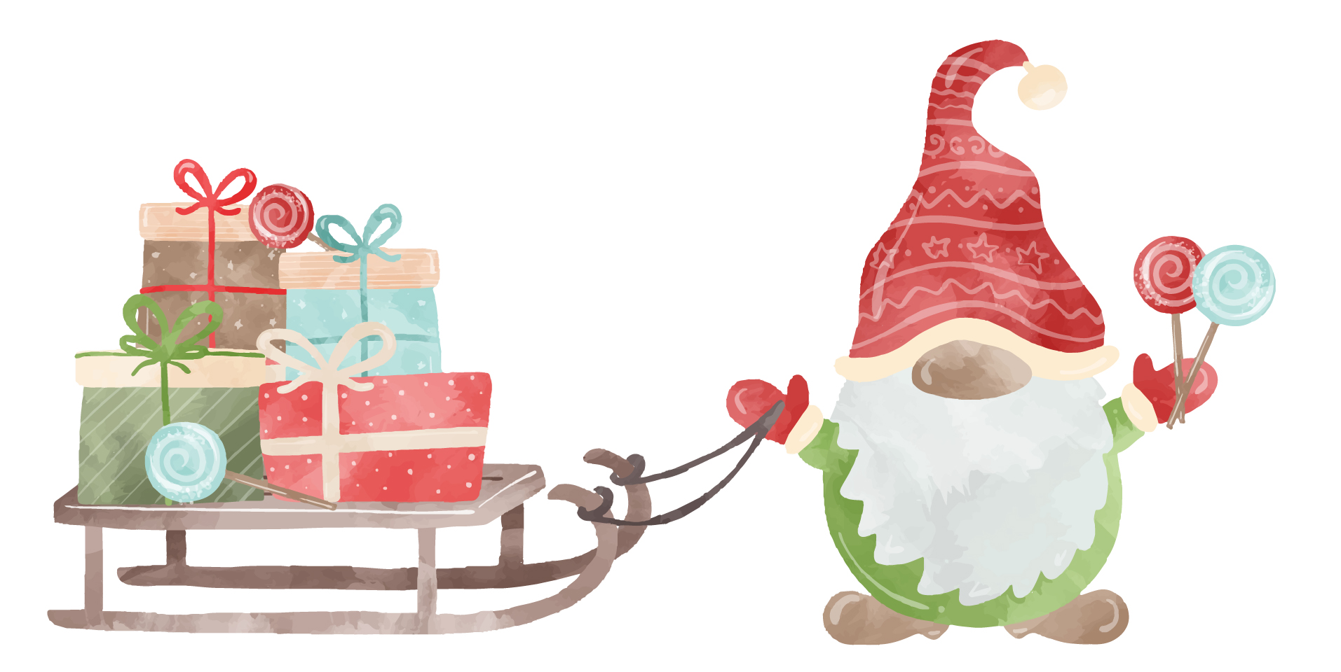 gnome pulling sled transparent