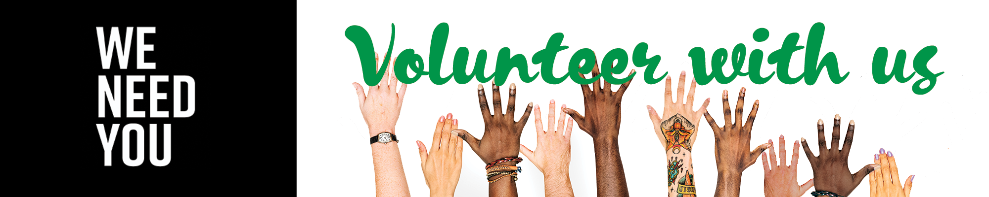 diverse volunteer hands